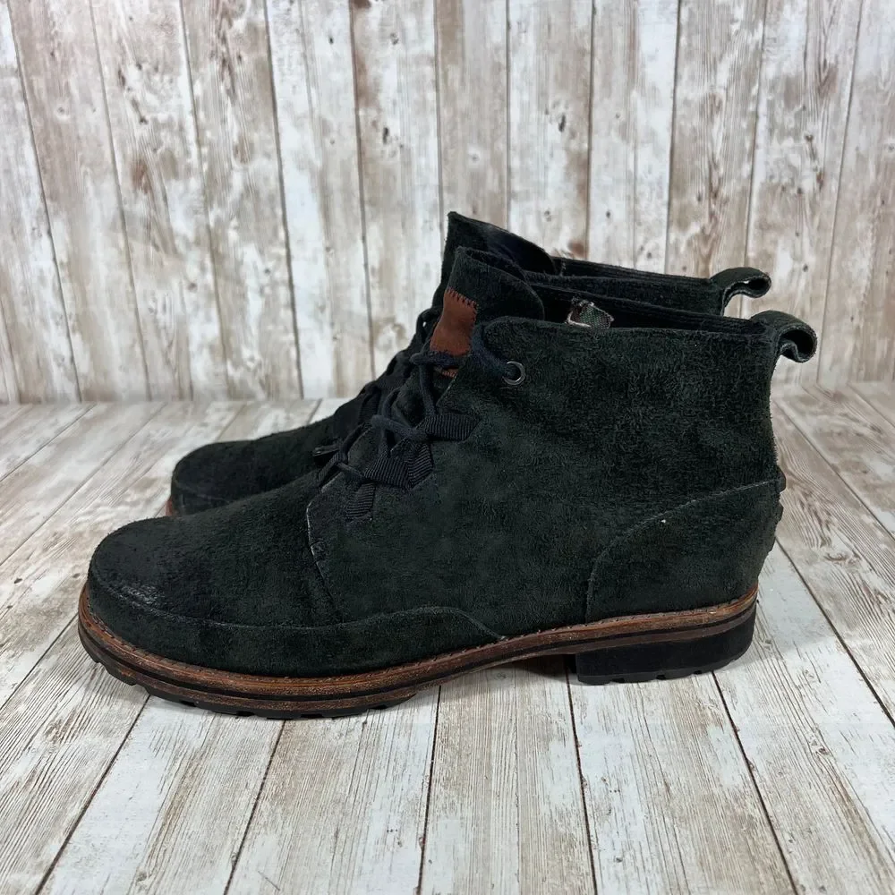 Sorel Men's Black Suede Chukka Ankle Boots Casual Leather‎ Lace Up Size 9.5
